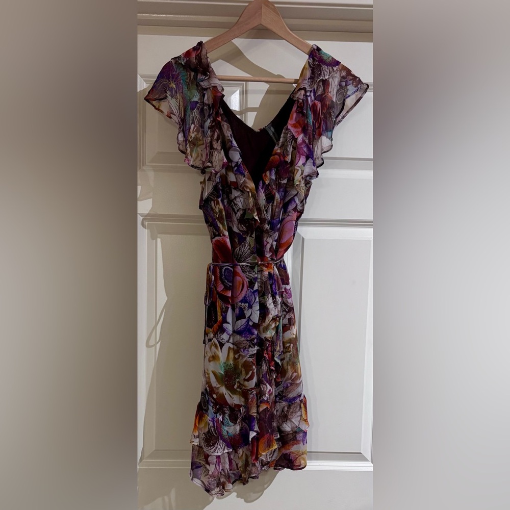Anthropologie Floral Mini Wrap Dress - Picture 4 of 7